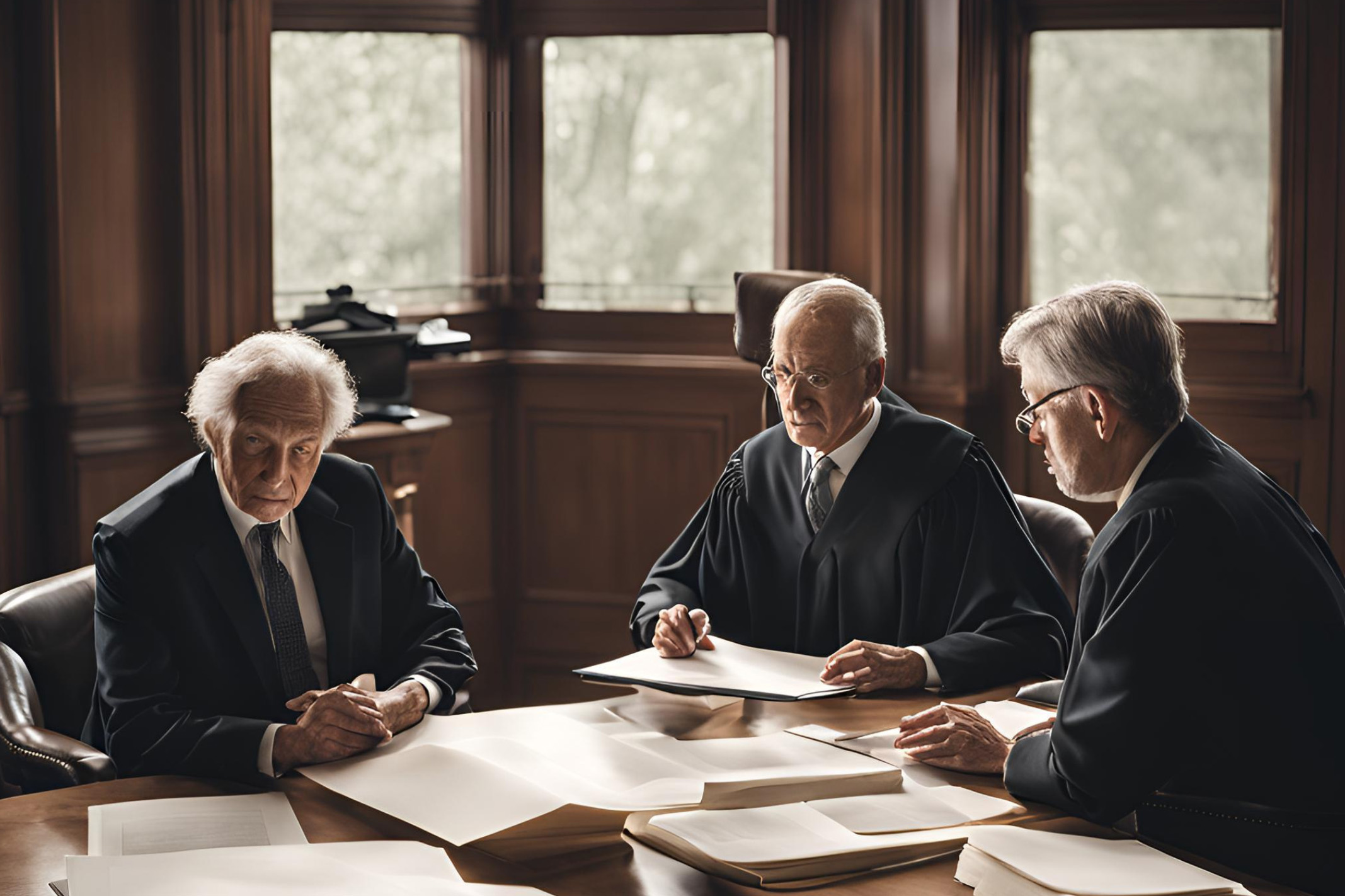A picture of solicitors discussing legal action